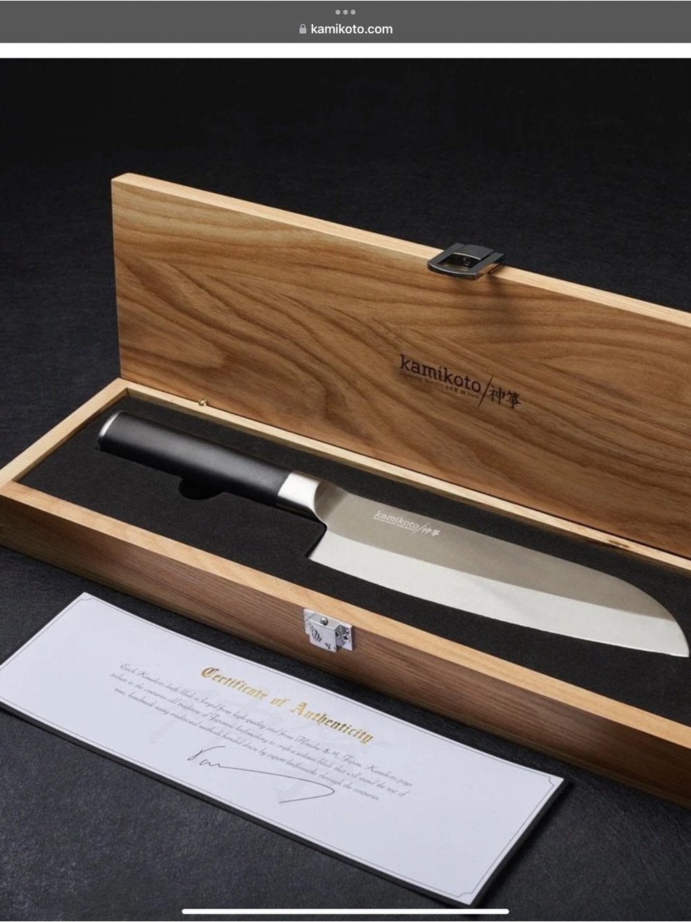 Kamikoto Sandoku Chef Knife in Black and Silver